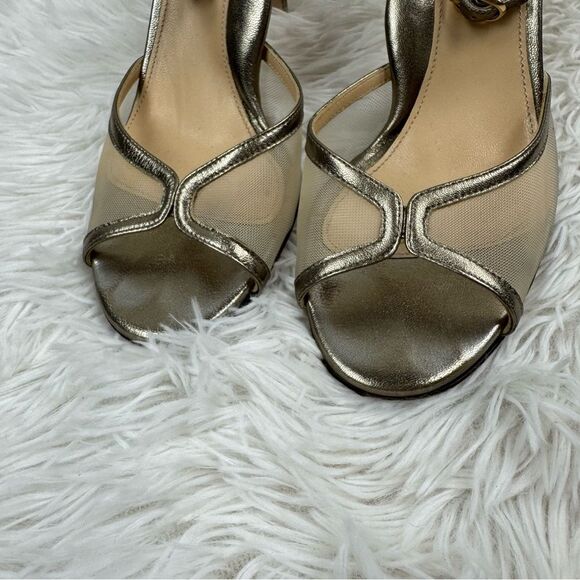 Marion Parke Lolita Mesh Peep Toe leather Stiletto Heels - Picture 3 of 11